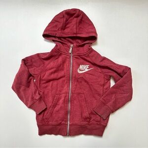 Nike Youth Full Zip Hoodie Sweatshirt Jacket Red Boys Size 5 (S) Outerwear Sport